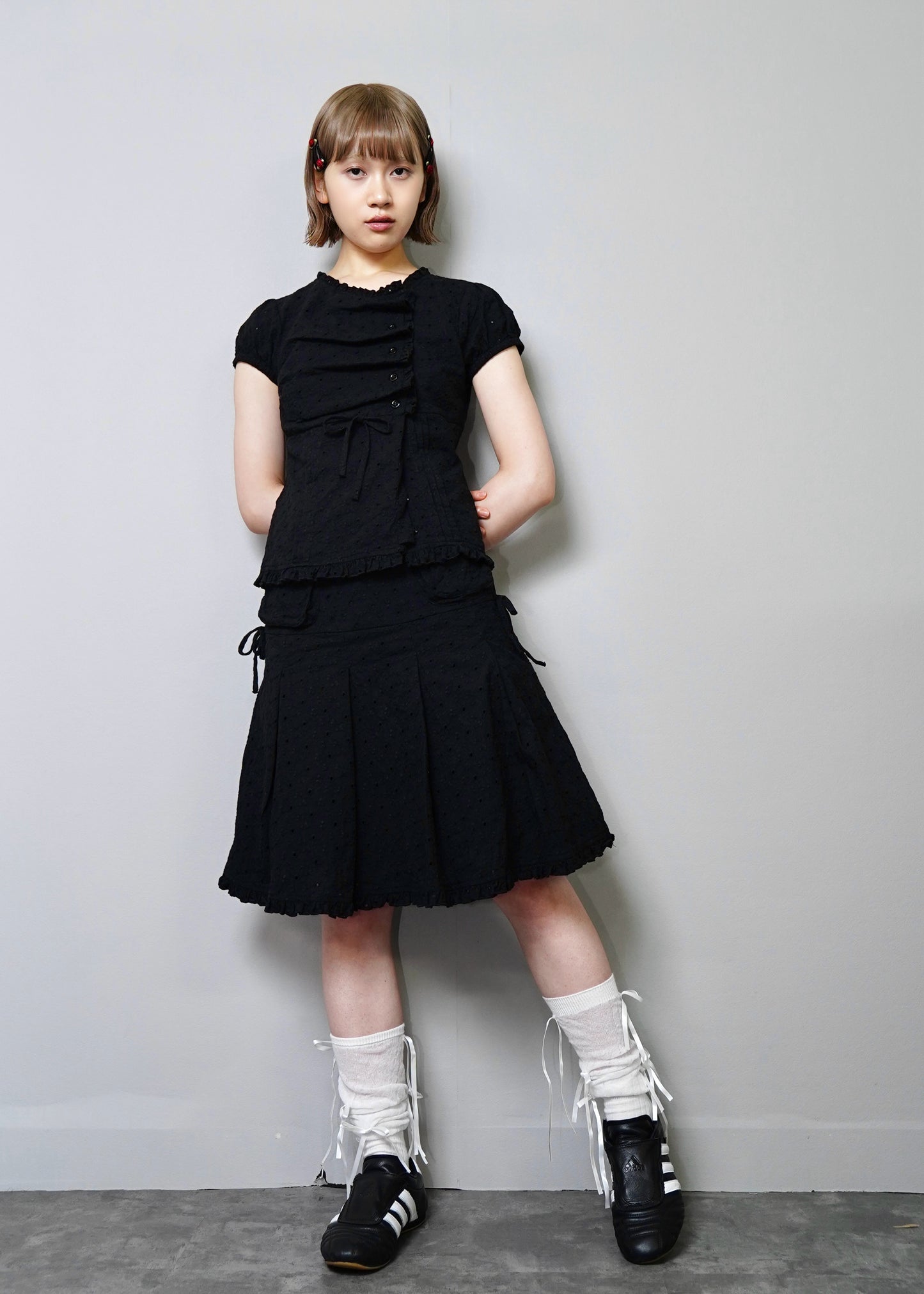 pleated cargo floral skirt