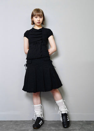 pleated cargo floral skirt