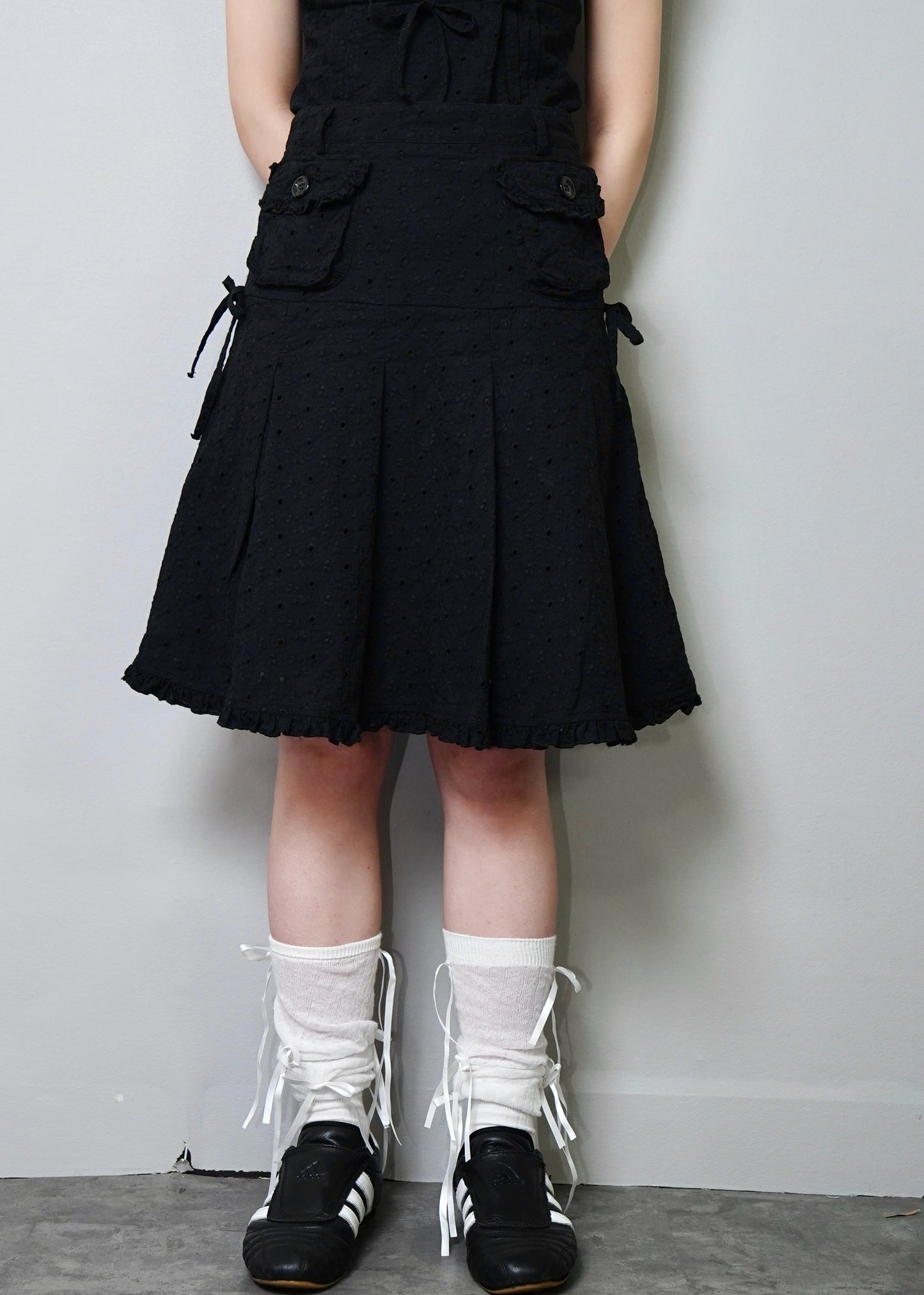 pleated cargo floral skirt