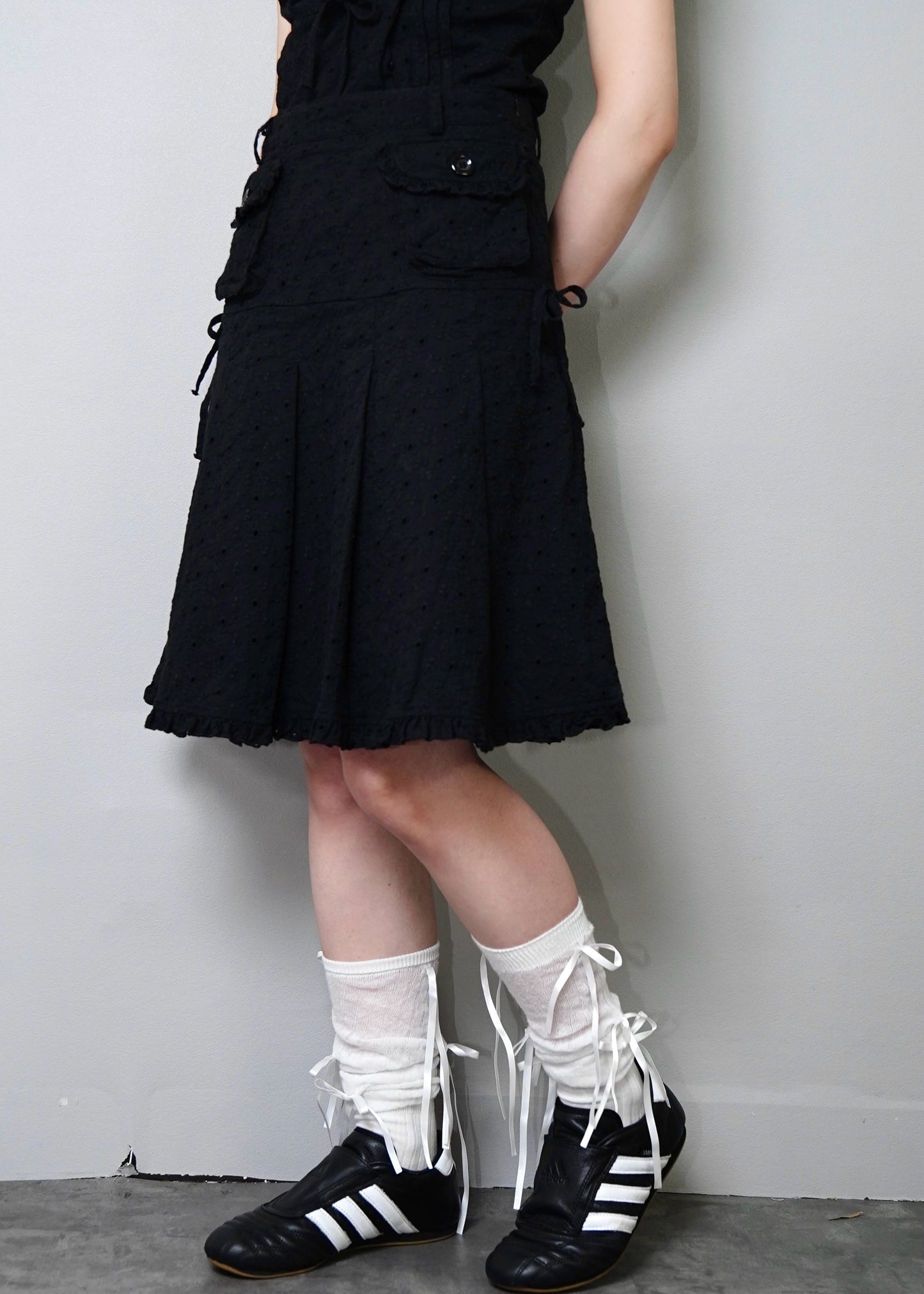 pleated cargo floral skirt