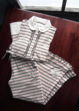 lucky clover stripe flare pants