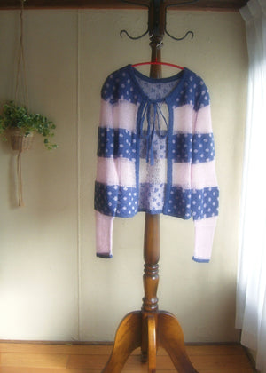 color dot knit cardigan