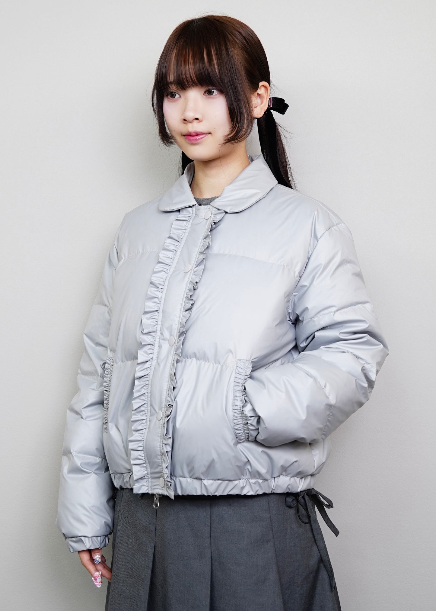 soft frill down jacket