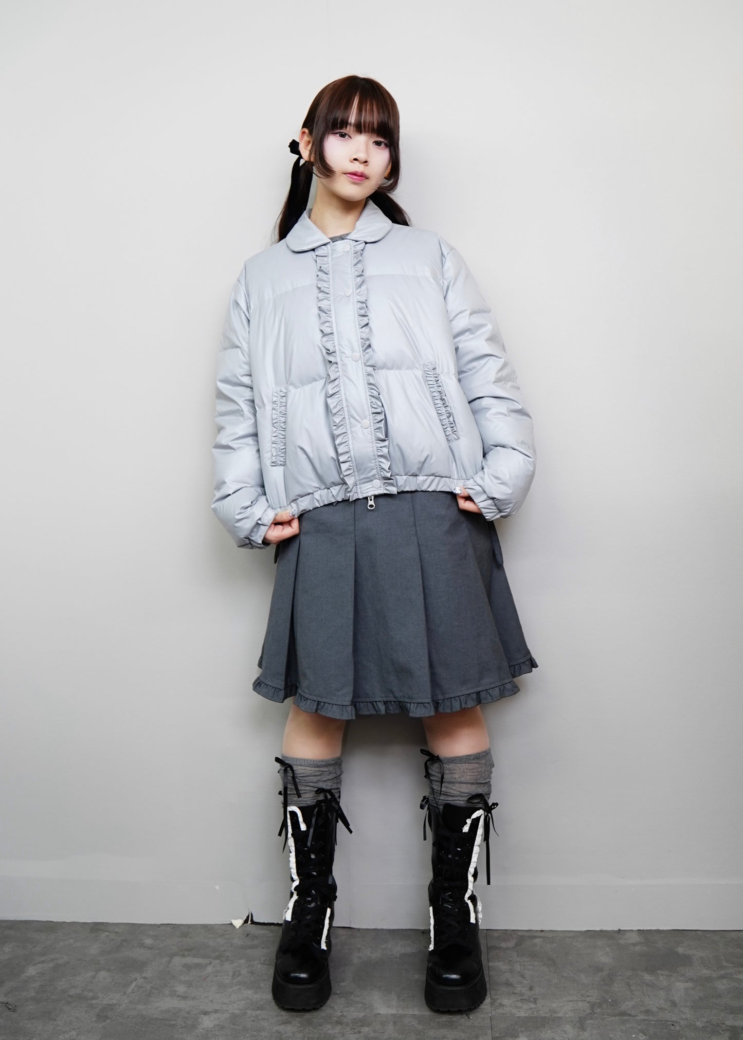 soft frill down jacket