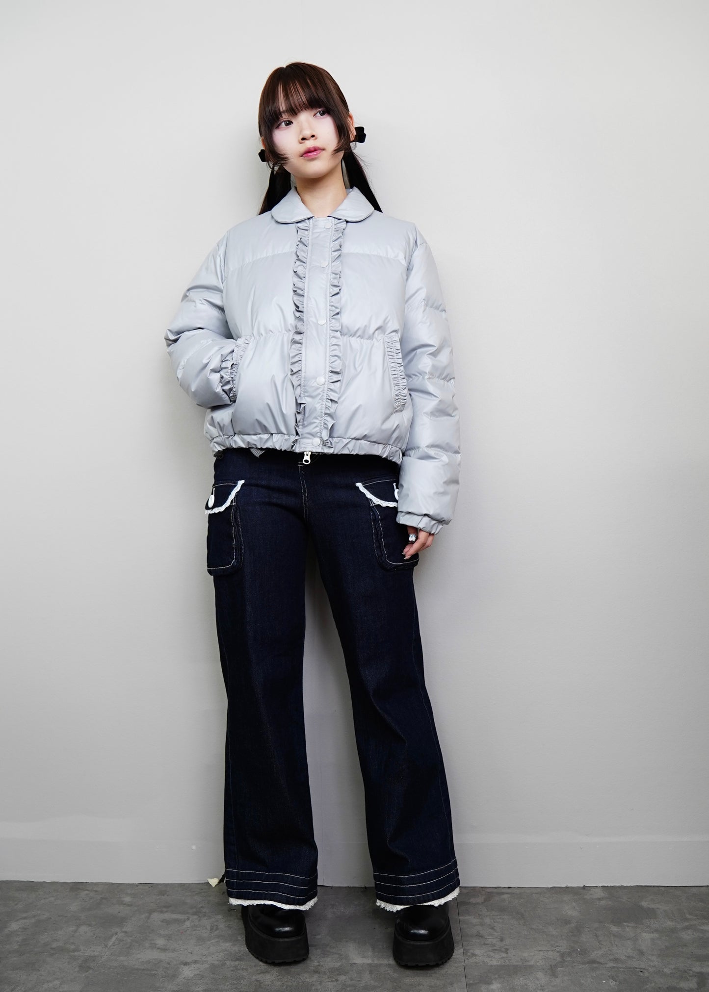 soft frill down jacket