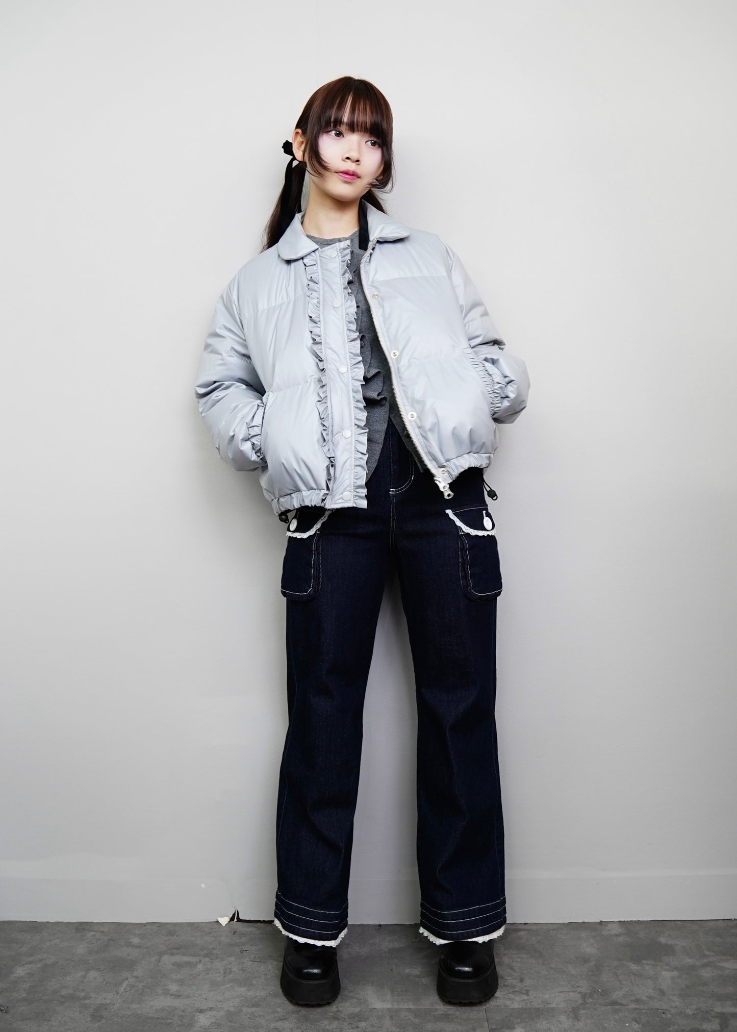 soft frill down jacket