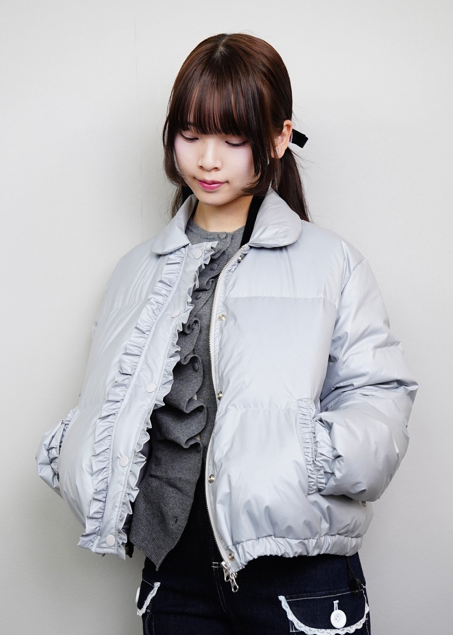 soft frill down jacket