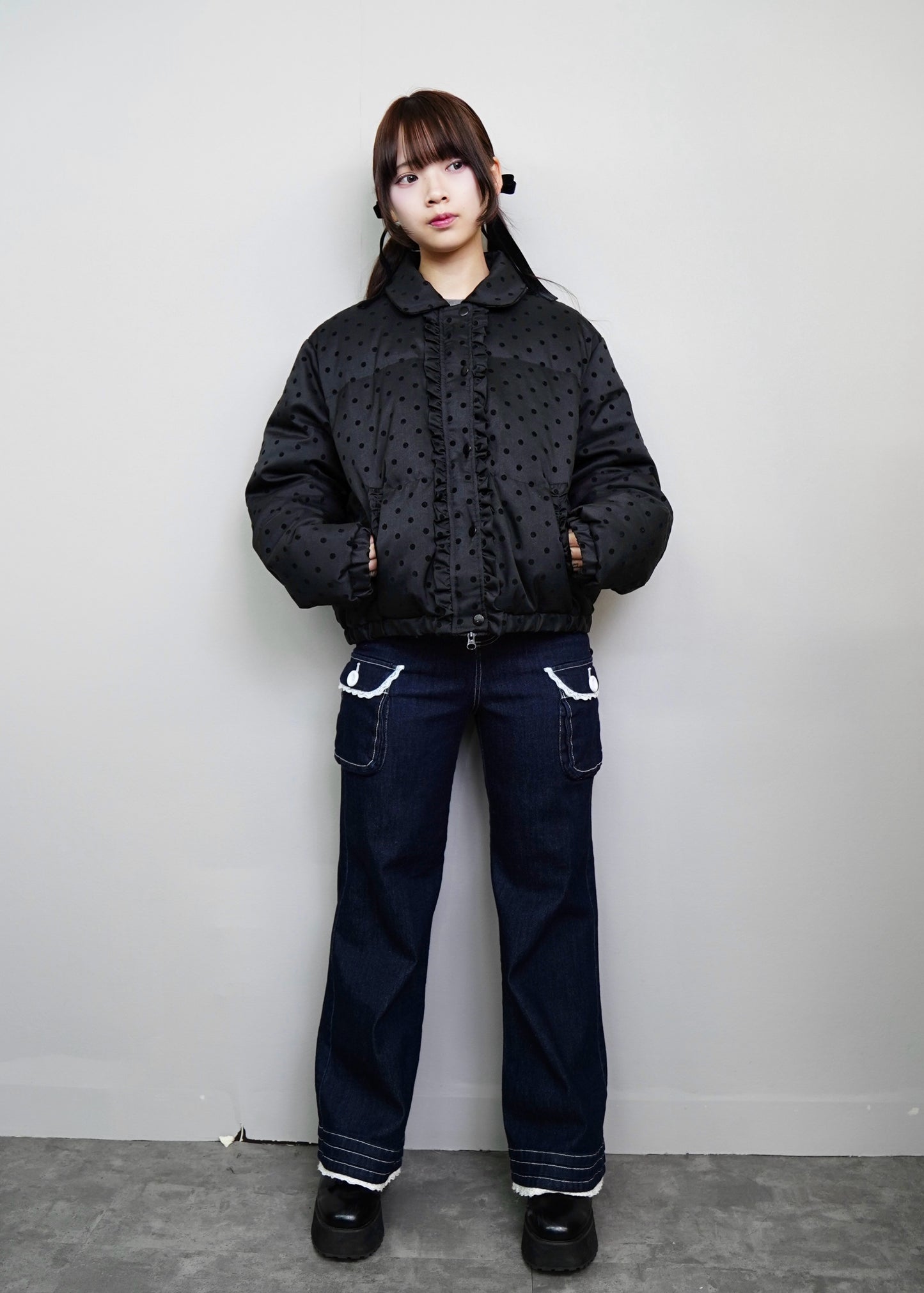 soft frill down jacket
