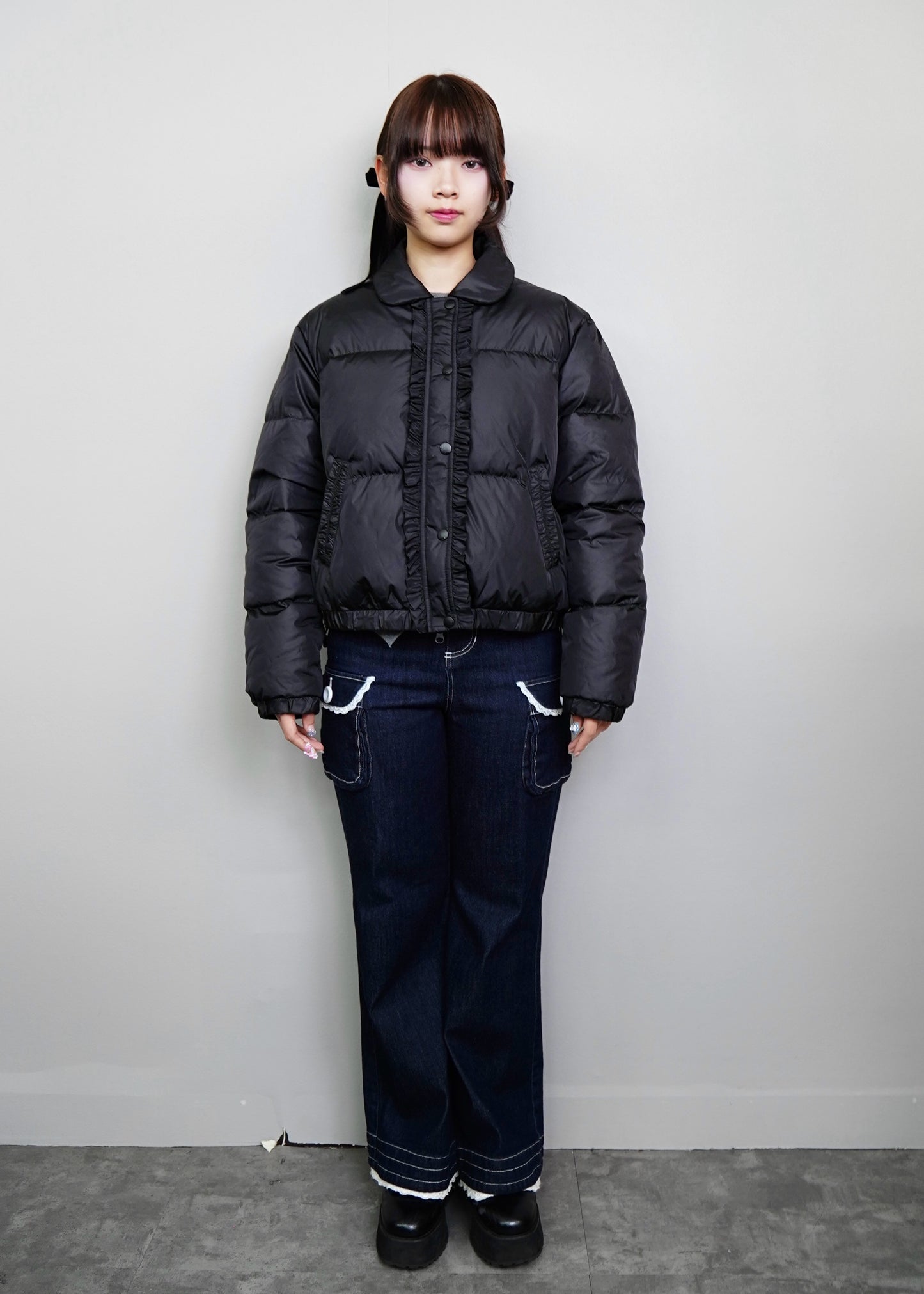 soft frill down jacket