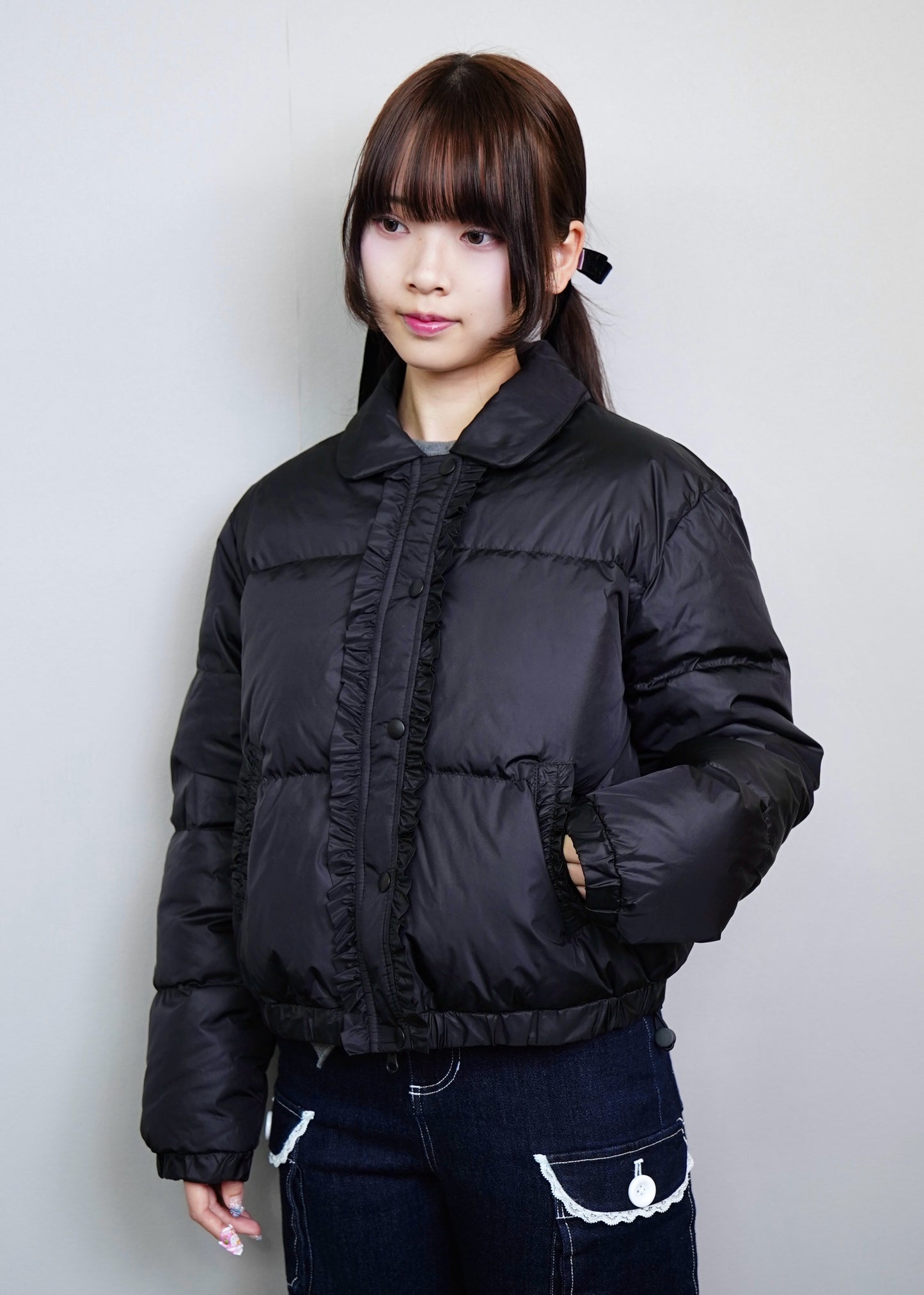 soft frill down jacket