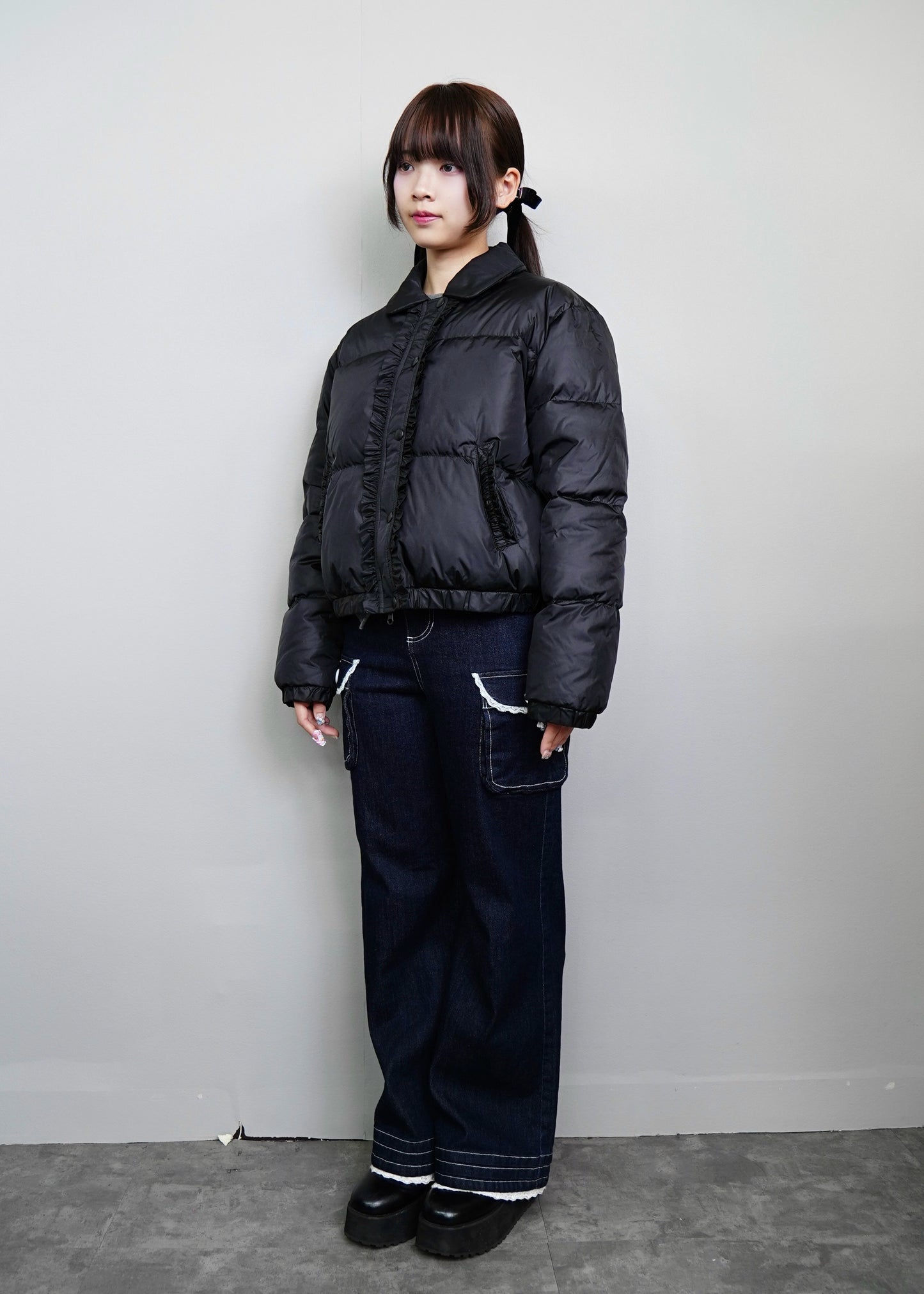 soft frill down jacket