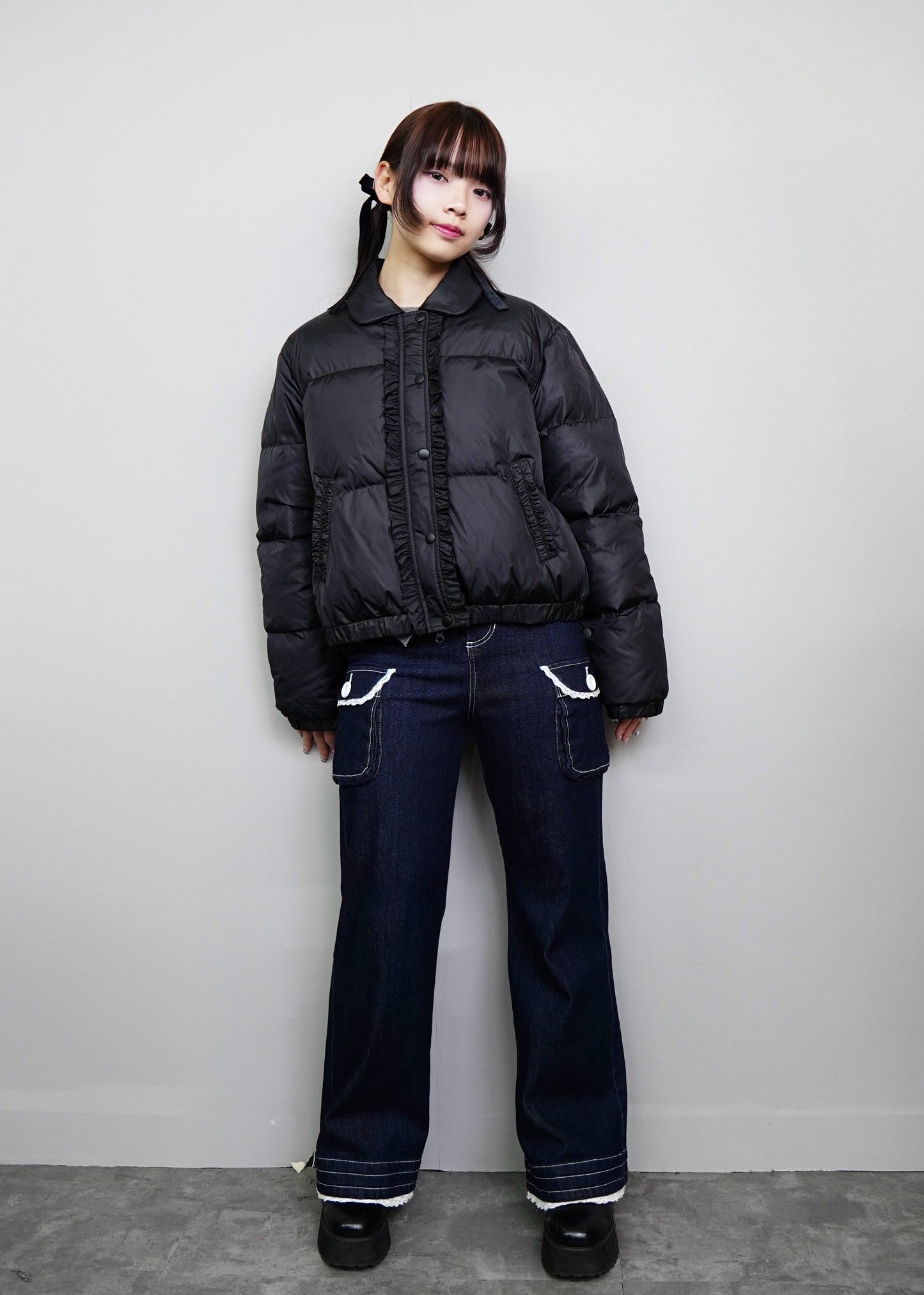 soft frill down jacket