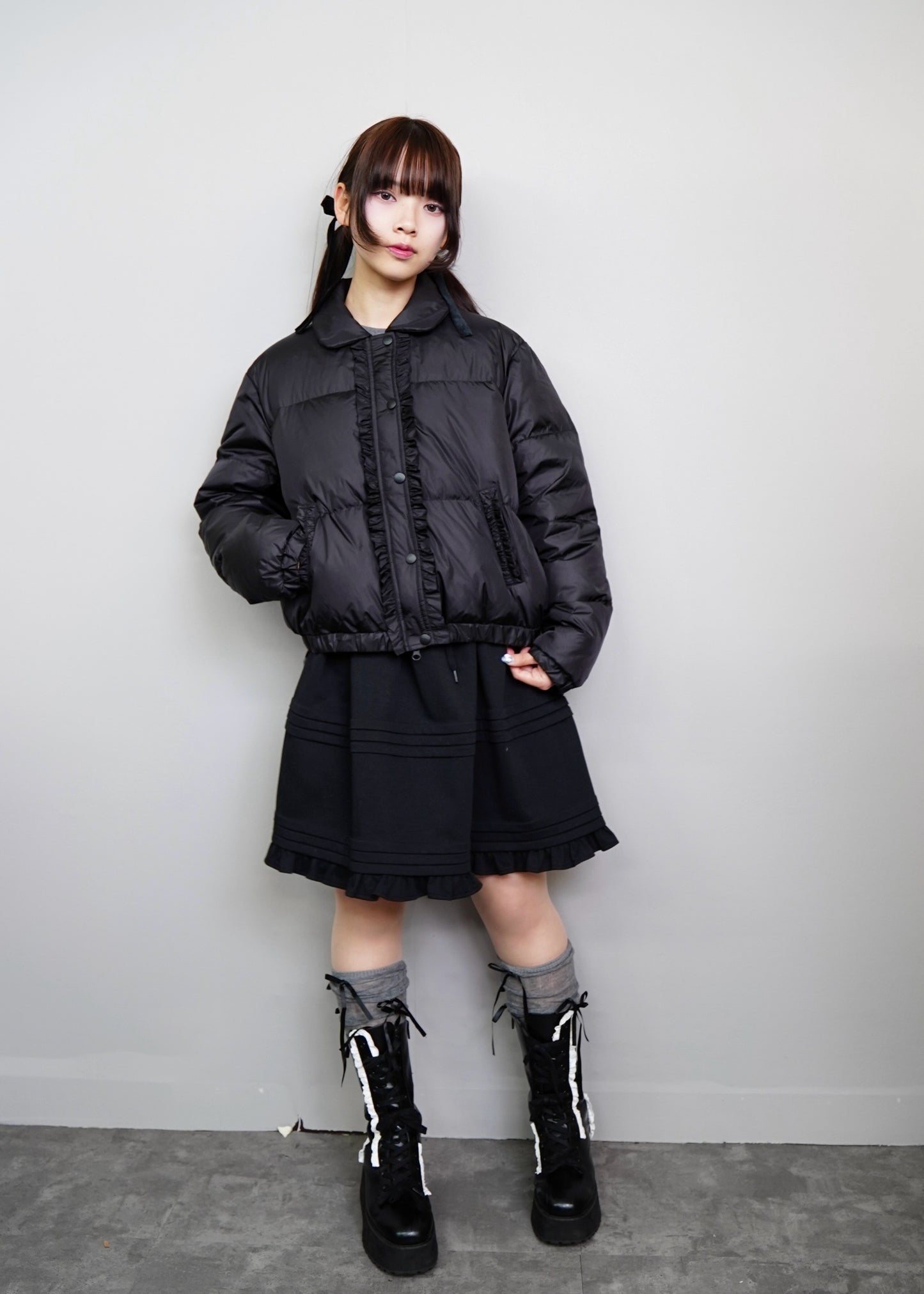 soft frill down jacket