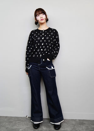 wings dot knit cardigan