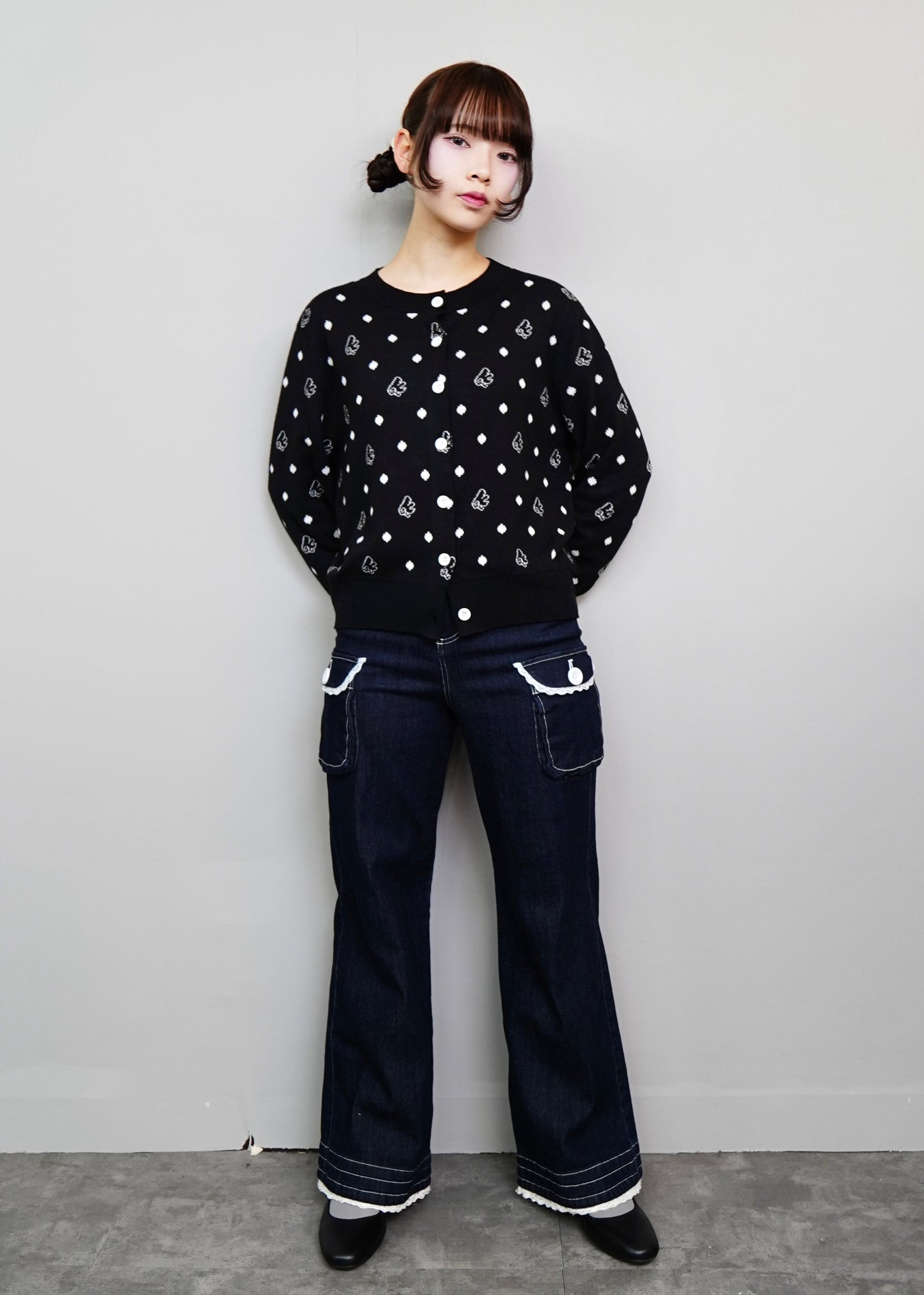 wings dot knit cardigan