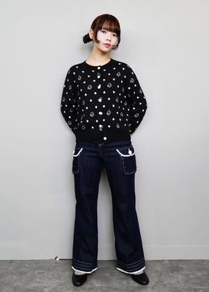 wings dot knit cardigan