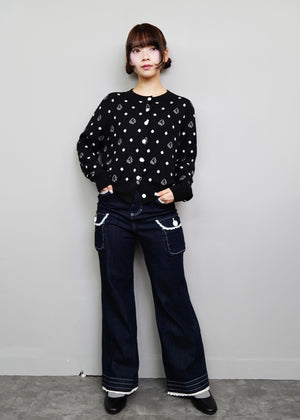 wings dot knit cardigan