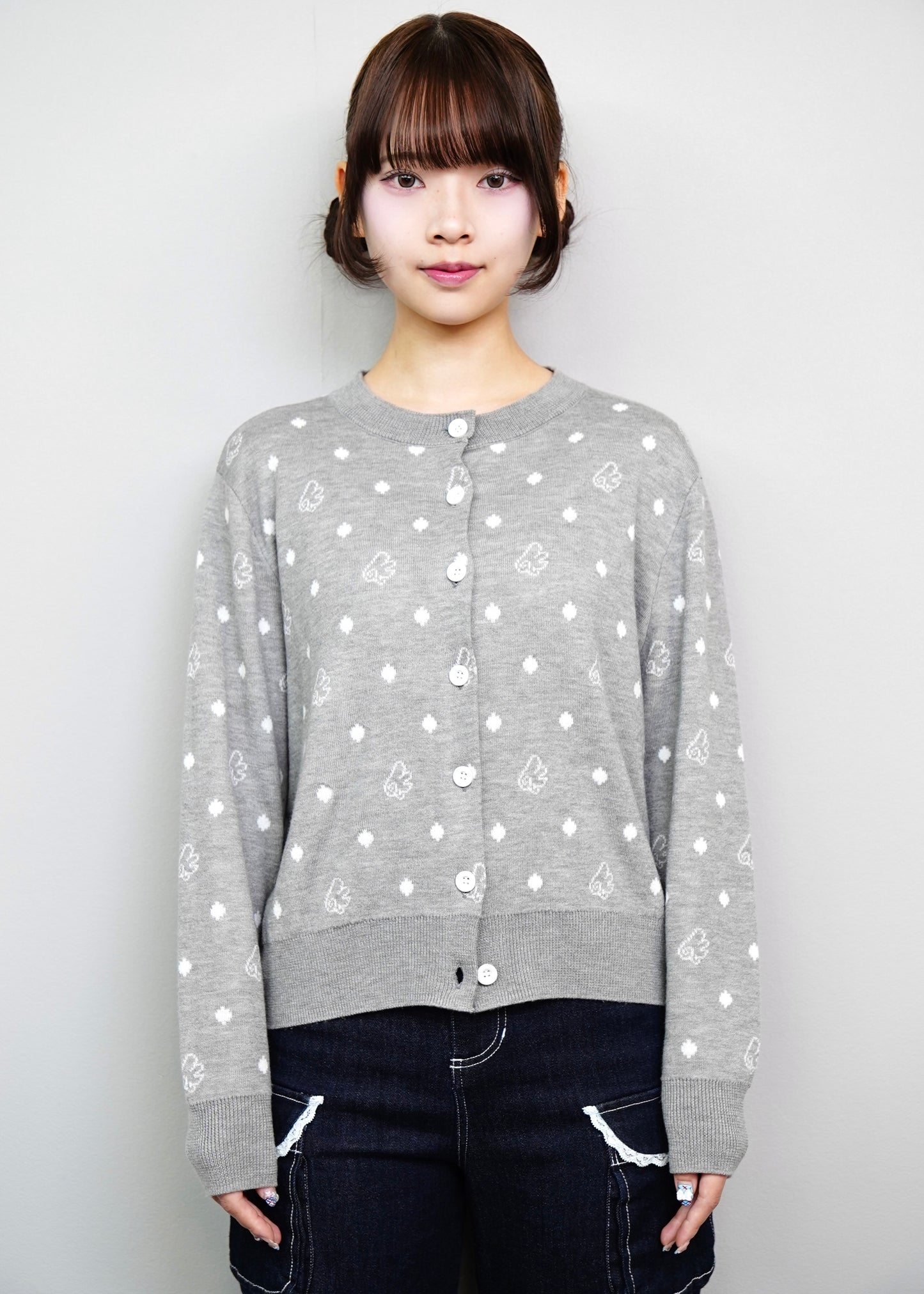 wings dot knit cardigan