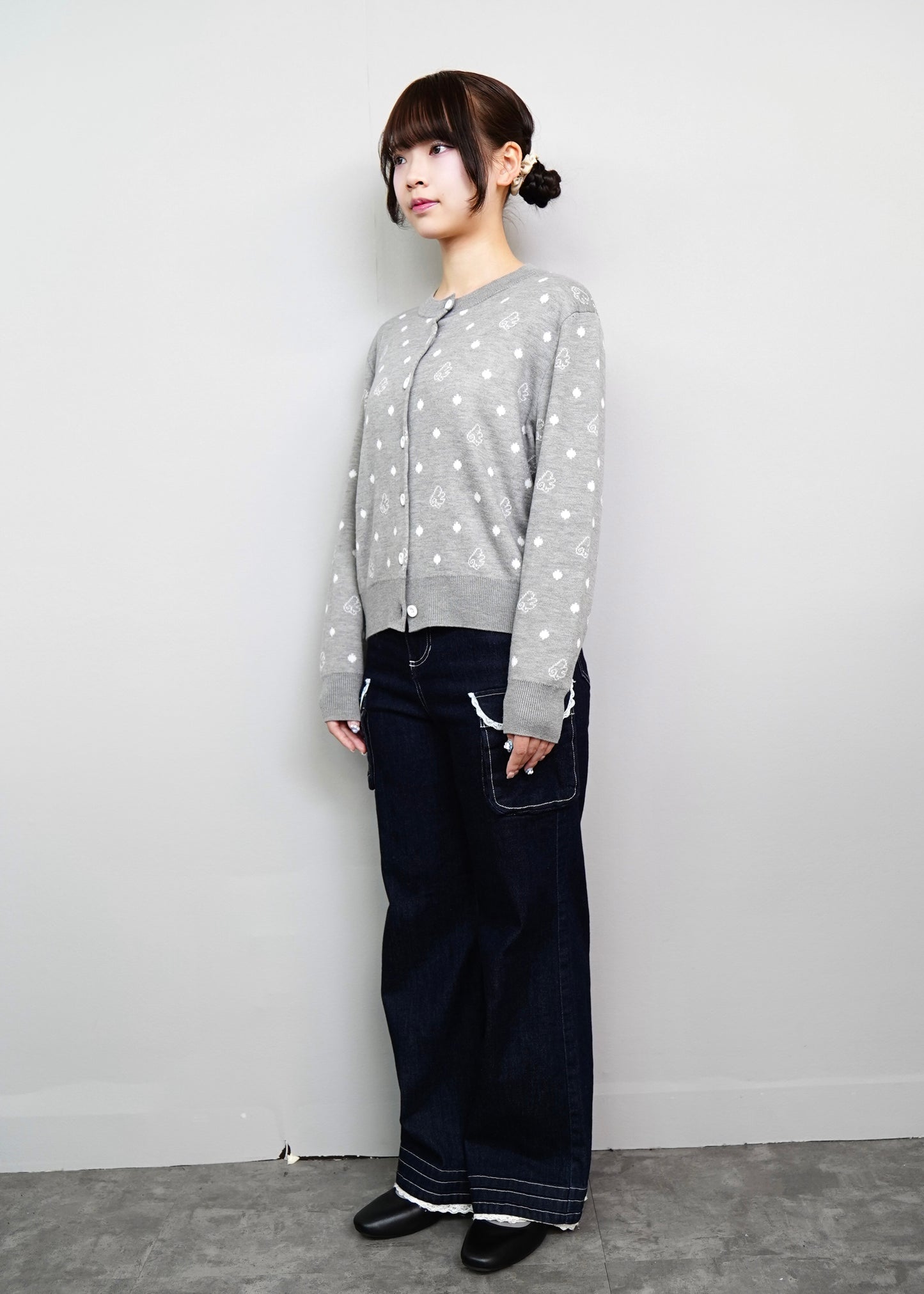 wings dot knit cardigan