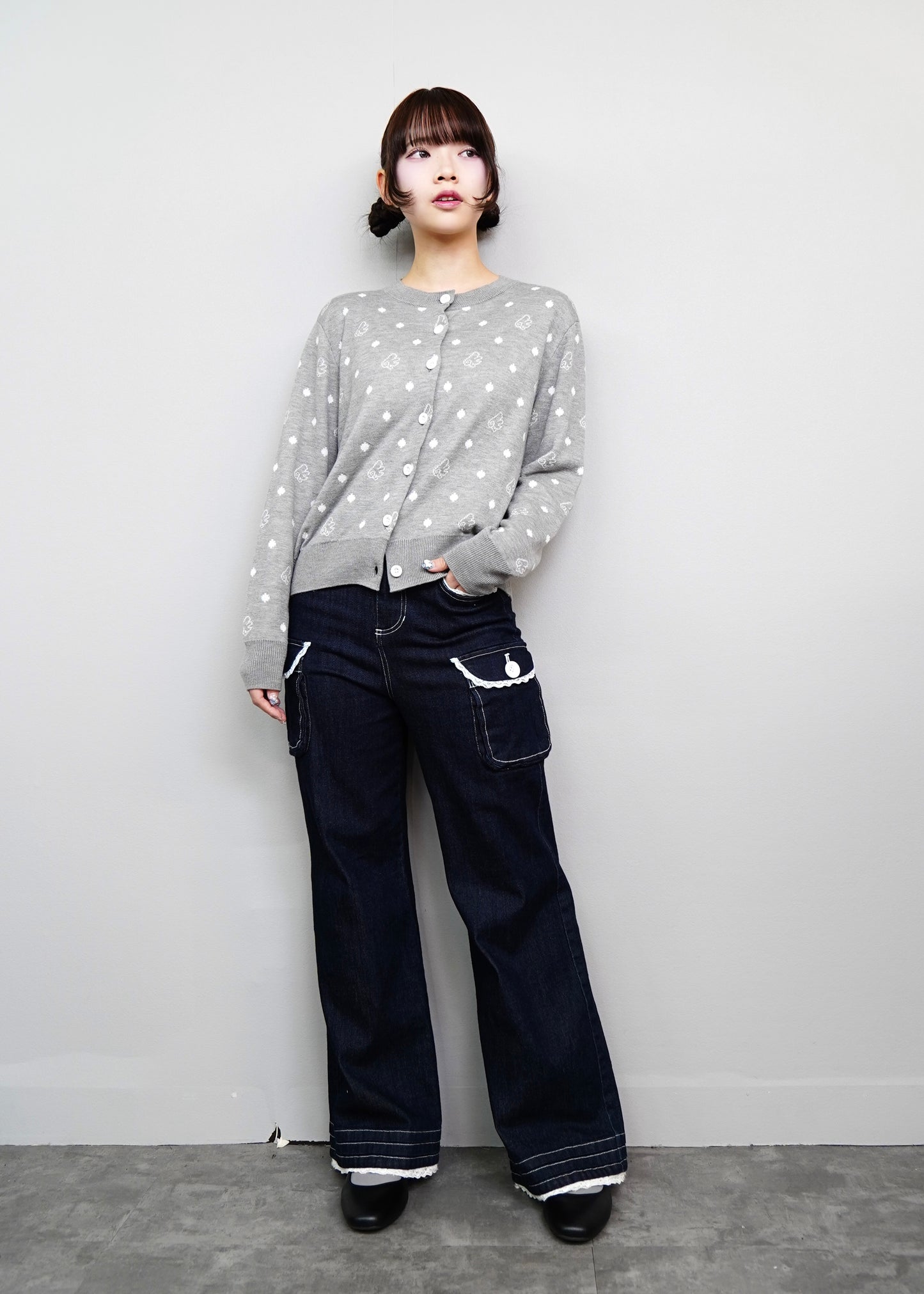 wings dot knit cardigan