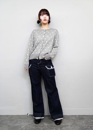 wings dot knit cardigan