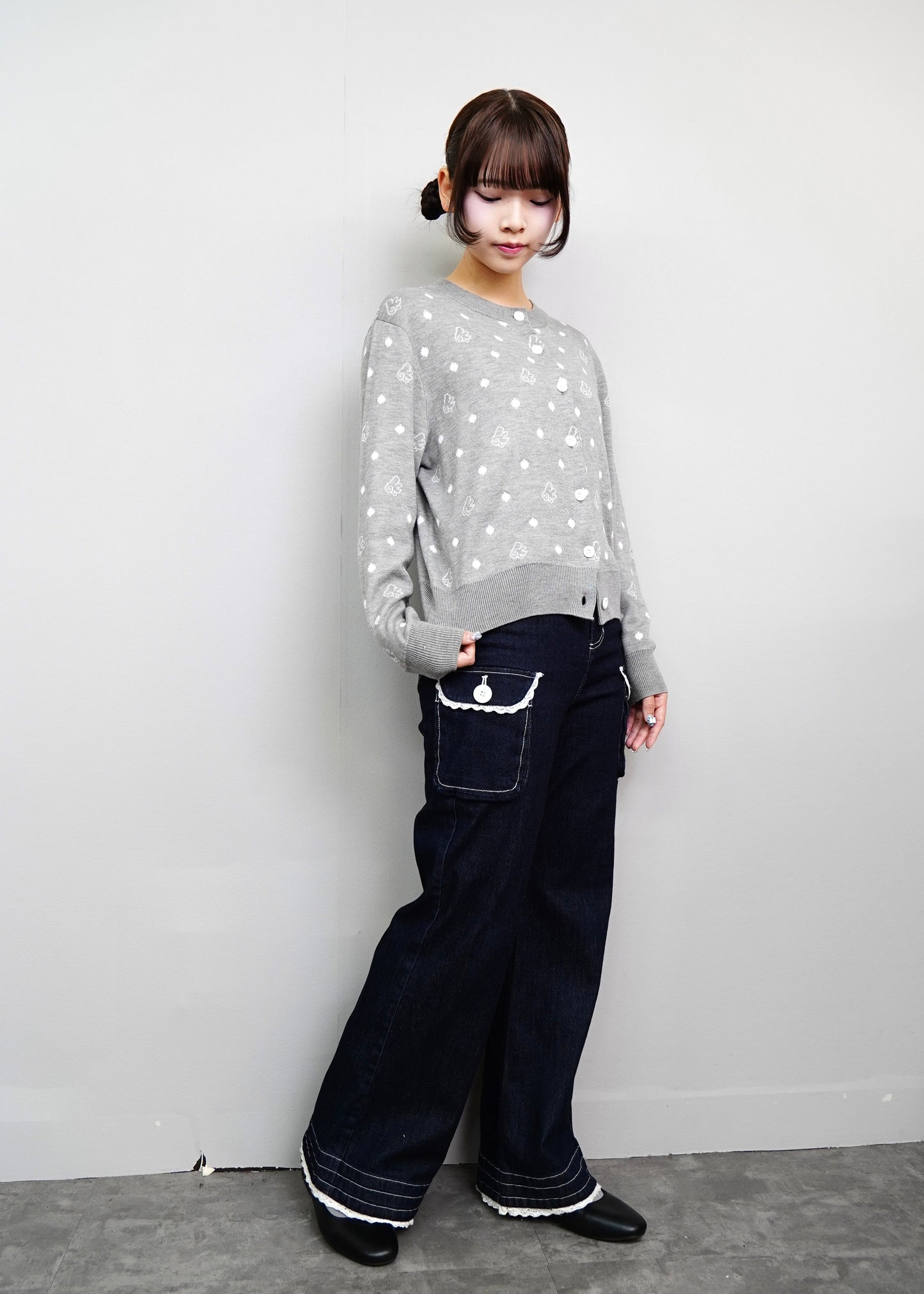 wings dot knit cardigan