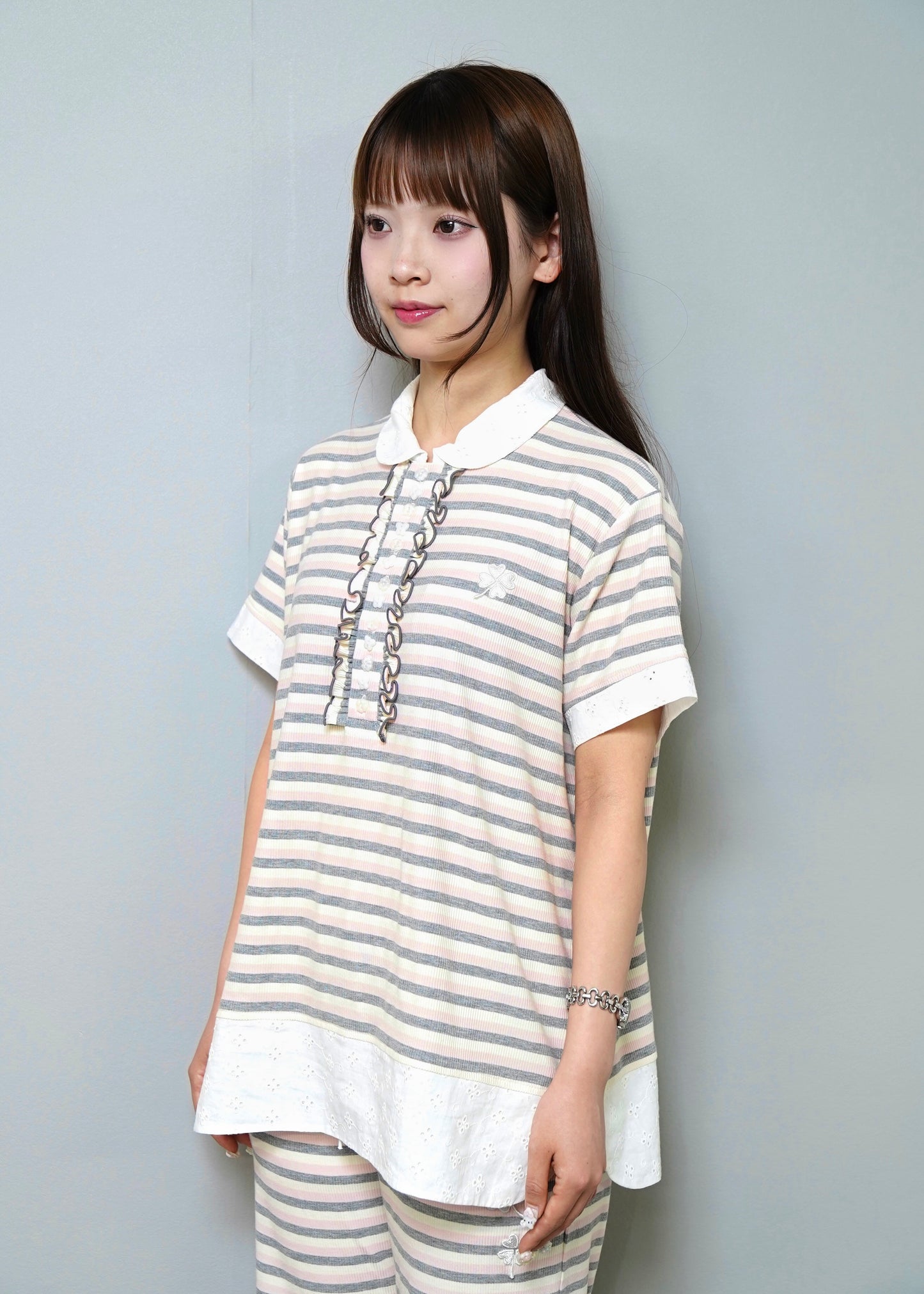 lucky clover stripe polo shirt