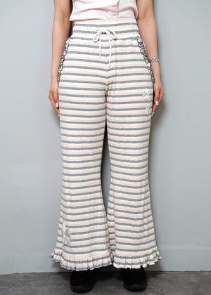 lucky clover stripe flare pants