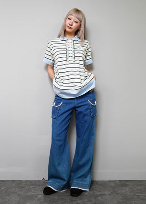 lucky clover stripe polo shirt