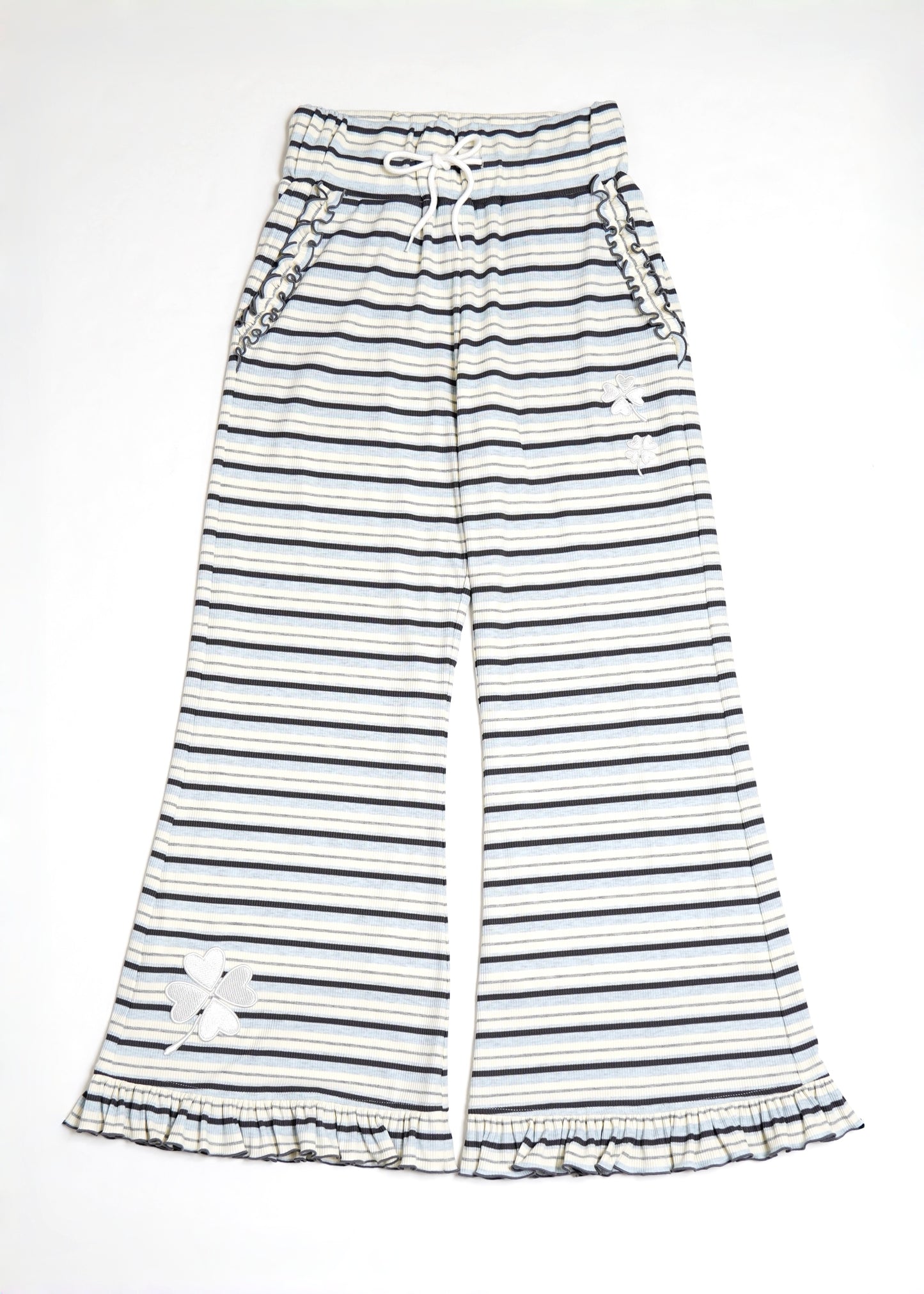 lucky clover stripe flare pants