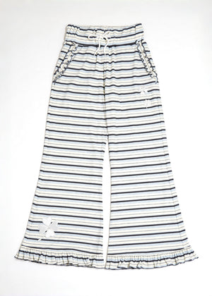 lucky clover stripe flare pants