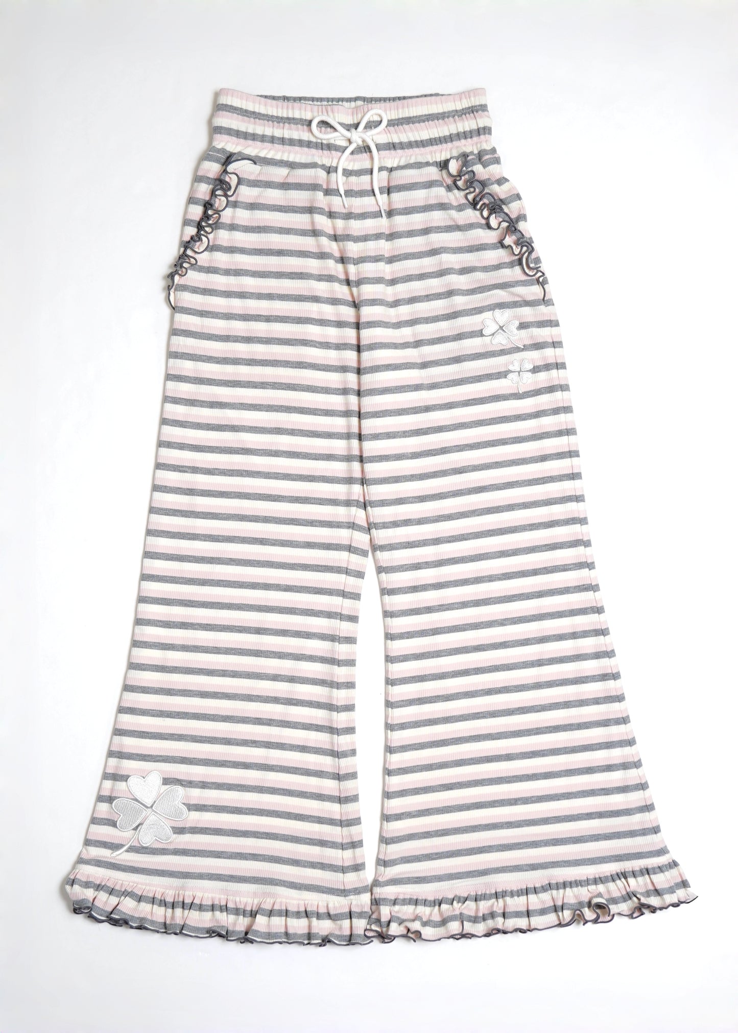 lucky clover stripe flare pants