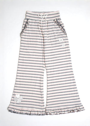 lucky clover stripe flare pants