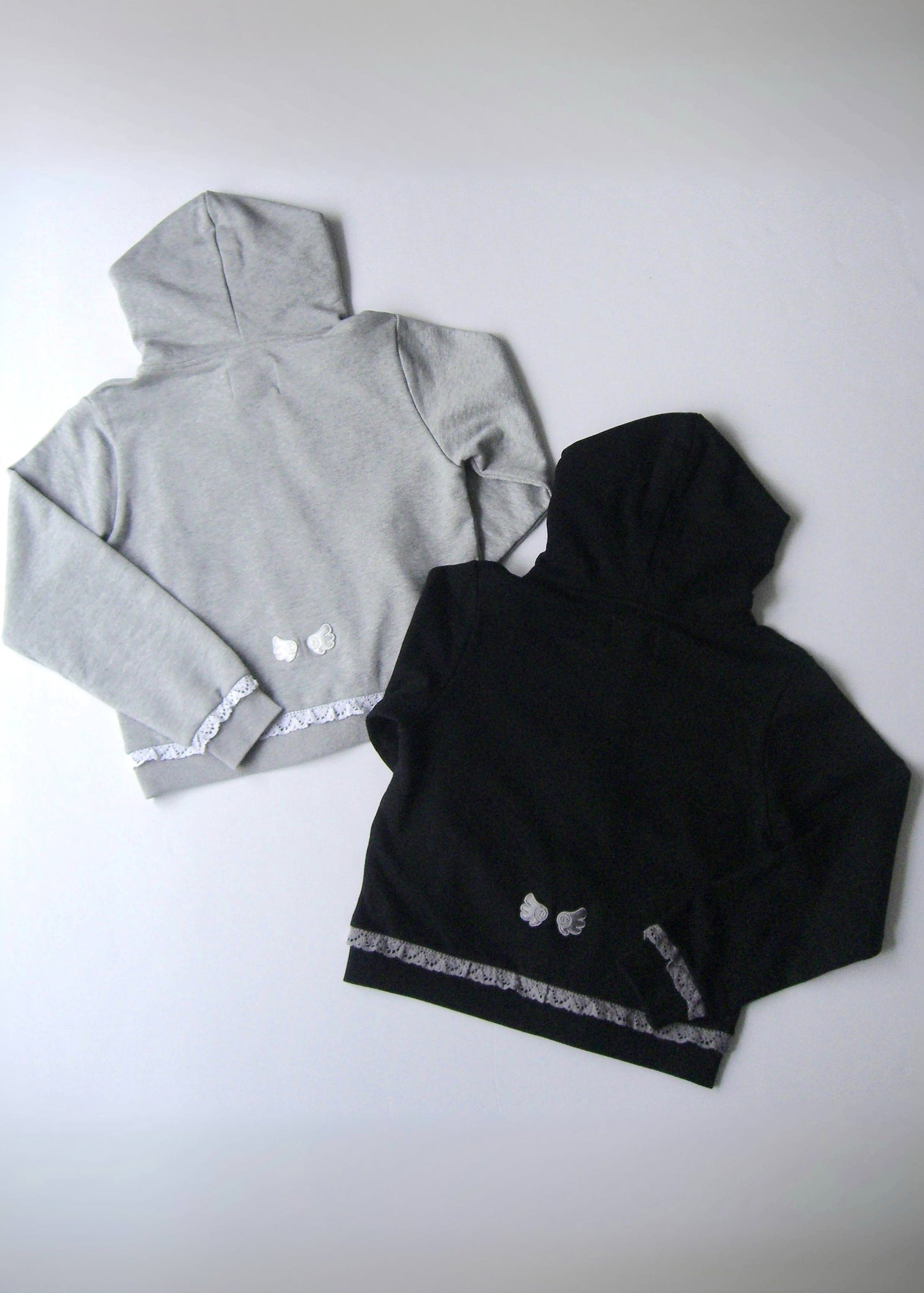 【予約販売】wings lace zip hoodie-GRAY