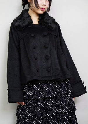 【新色黒追加発売】grace fur collar wool coat