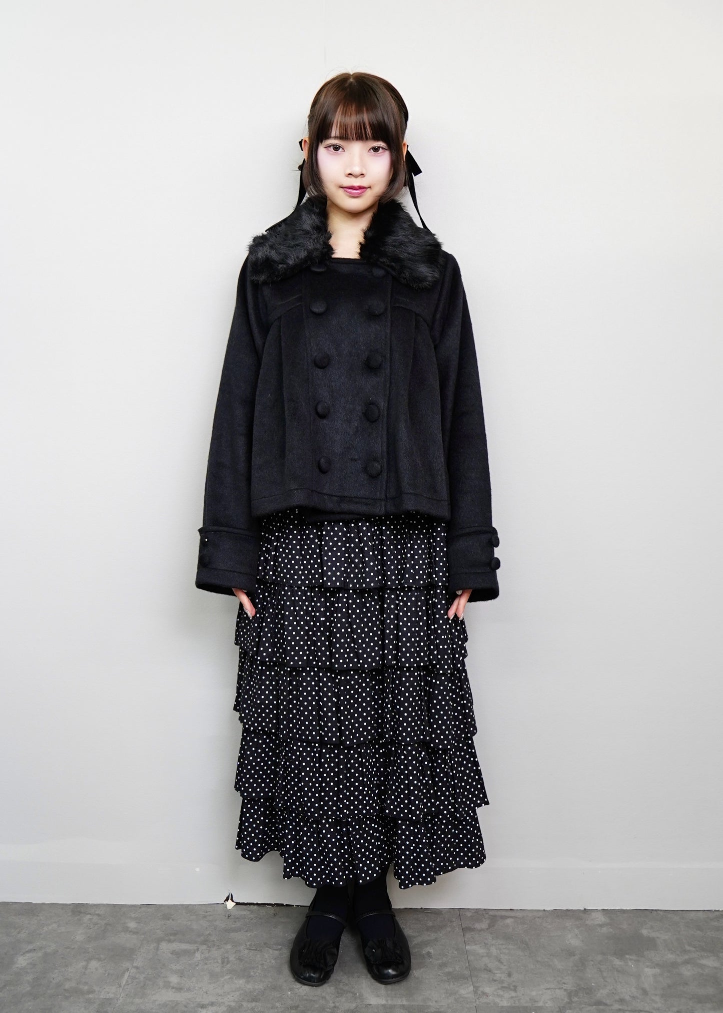 【新色黒追加発売】grace fur collar wool coat