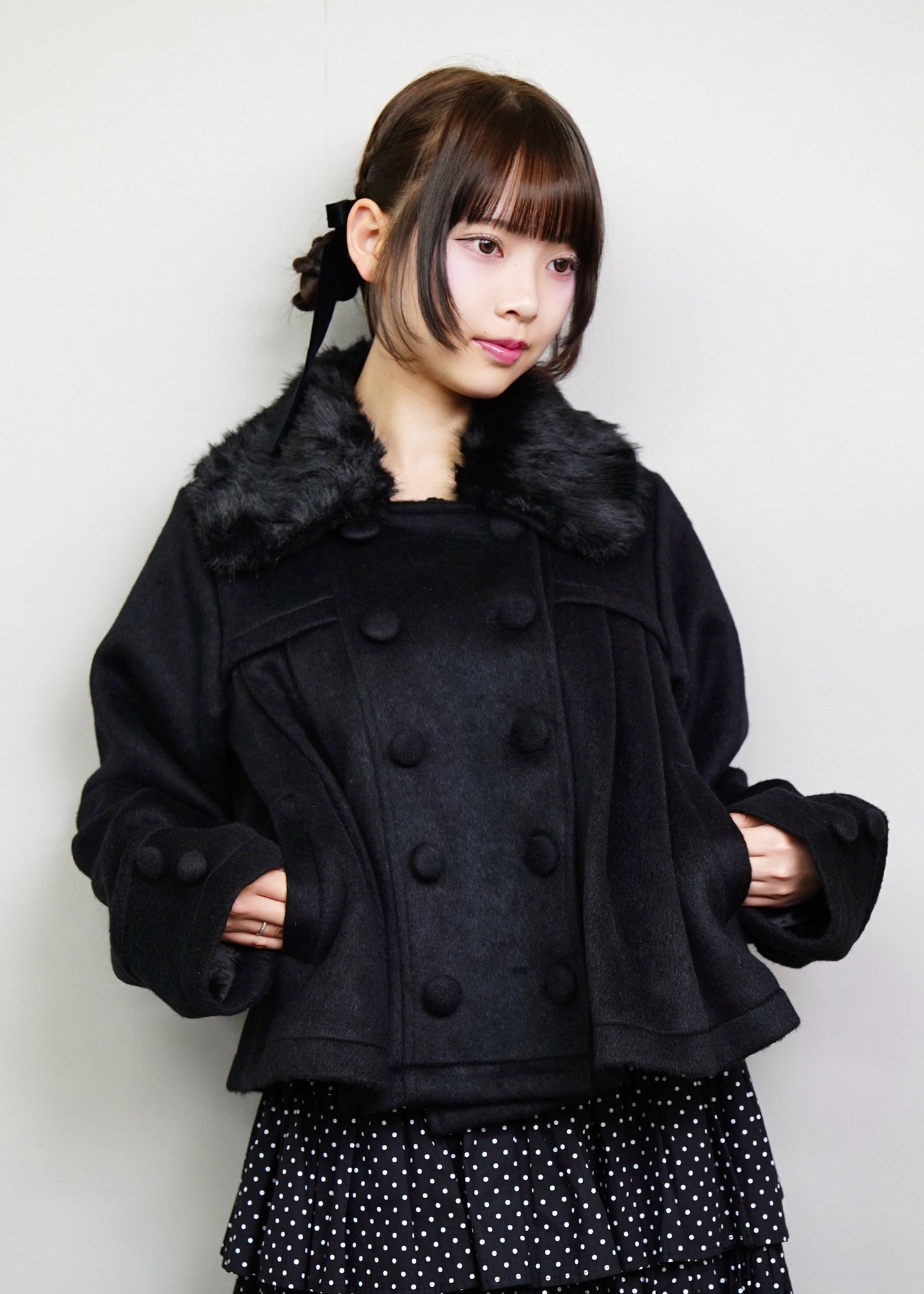 【新色黒追加発売】grace fur collar wool coat