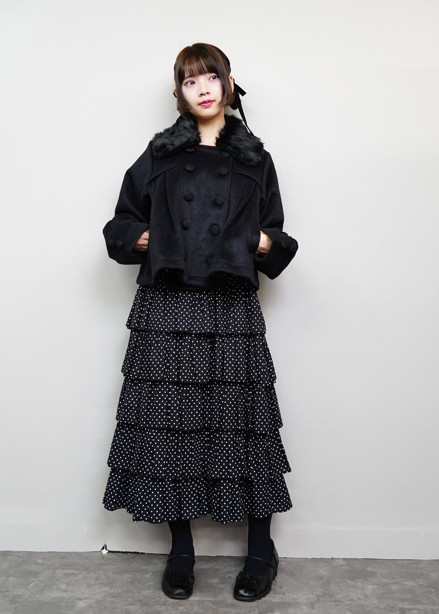 【新色黒追加発売】grace fur collar wool coat