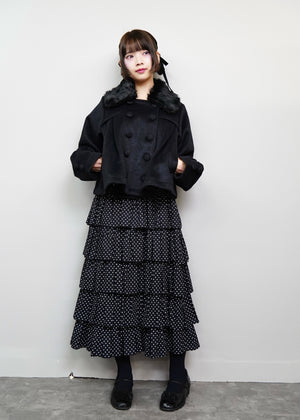 【新色黒追加発売】grace fur collar wool coat
