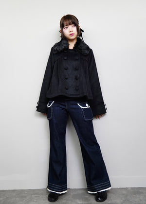 【新色黒追加発売】grace fur collar wool coat