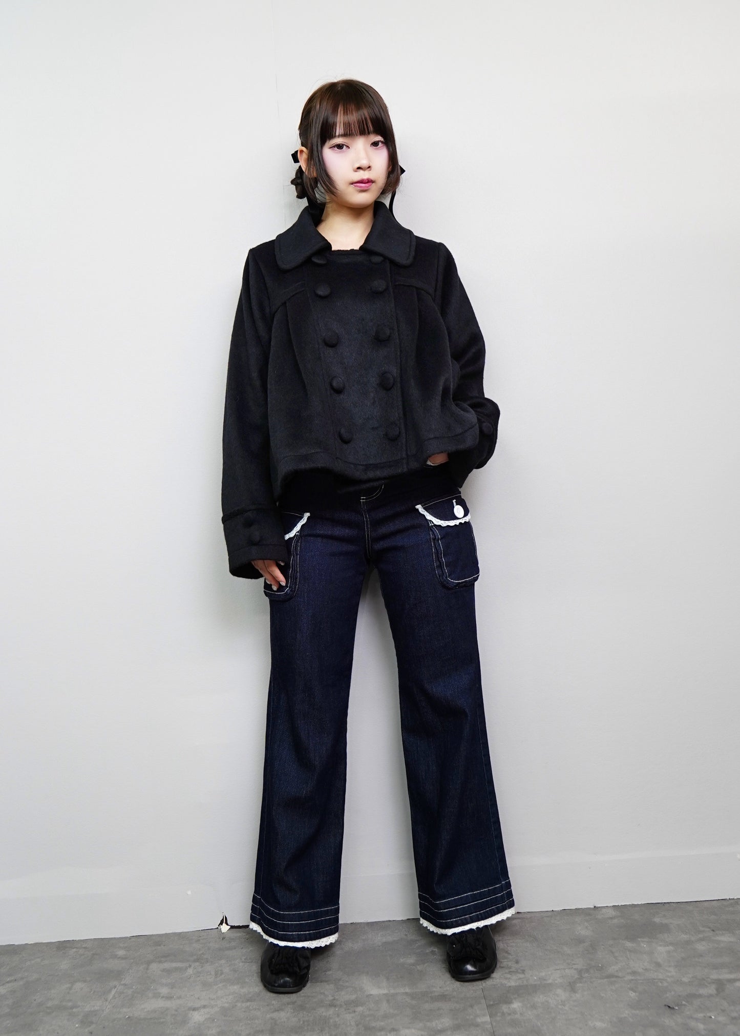 【新色黒追加発売】grace fur collar wool coat