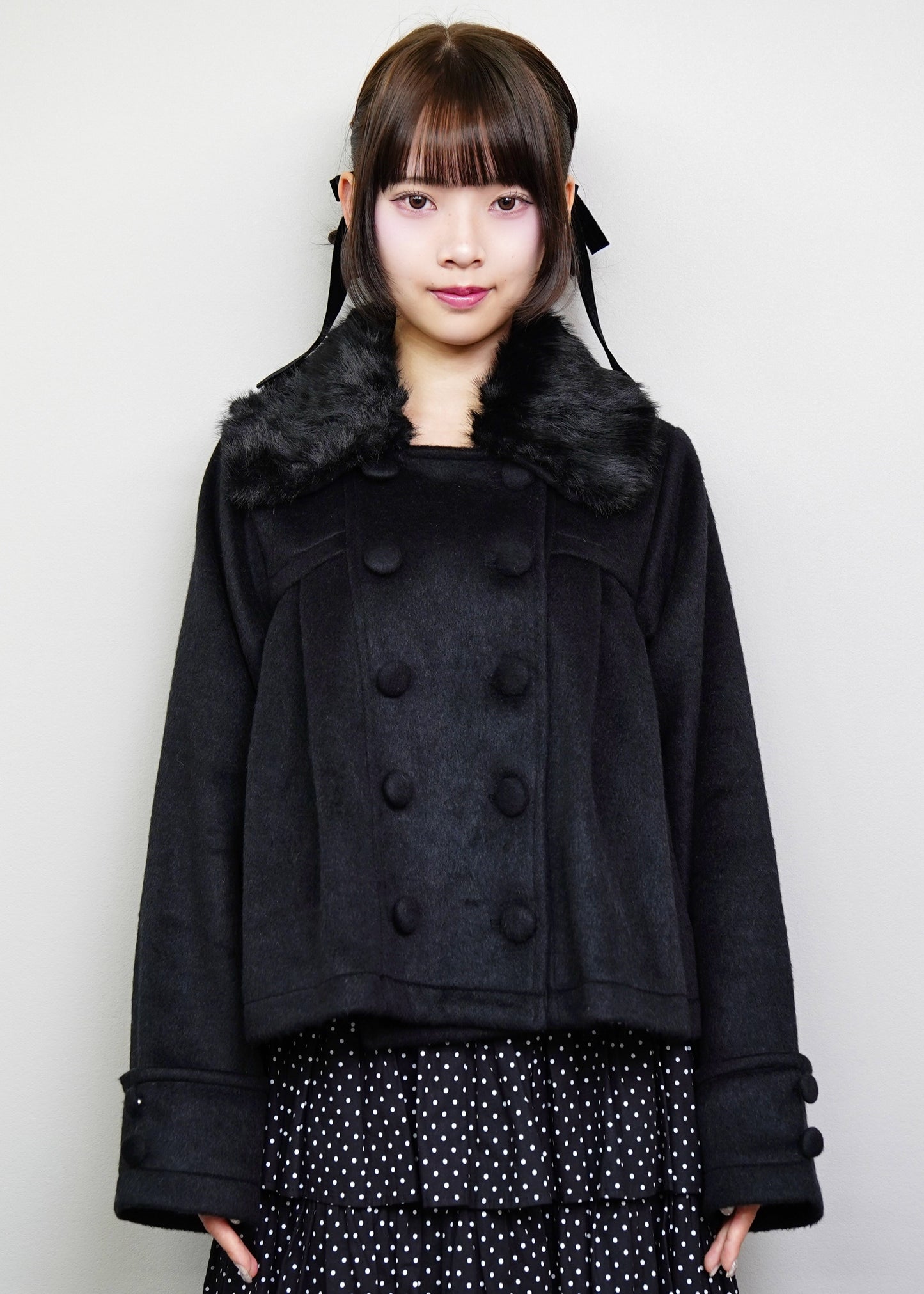【新色黒追加発売】grace fur collar wool coat