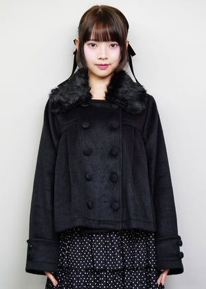【新色黒追加発売】grace fur collar wool coat