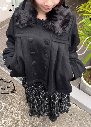 【新色黒追加発売】grace fur collar wool coat
