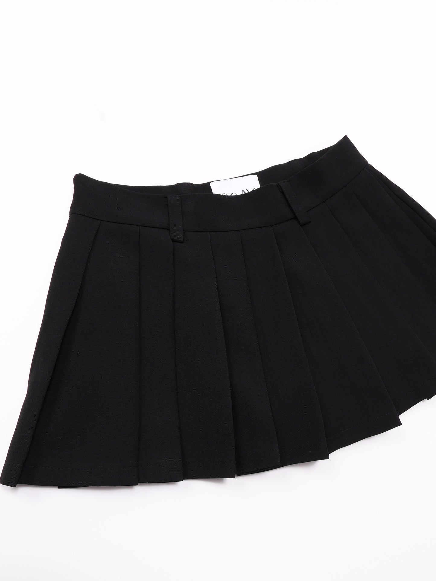 「Tie.Me SELECTIONS」mini pleats skirt BLACK