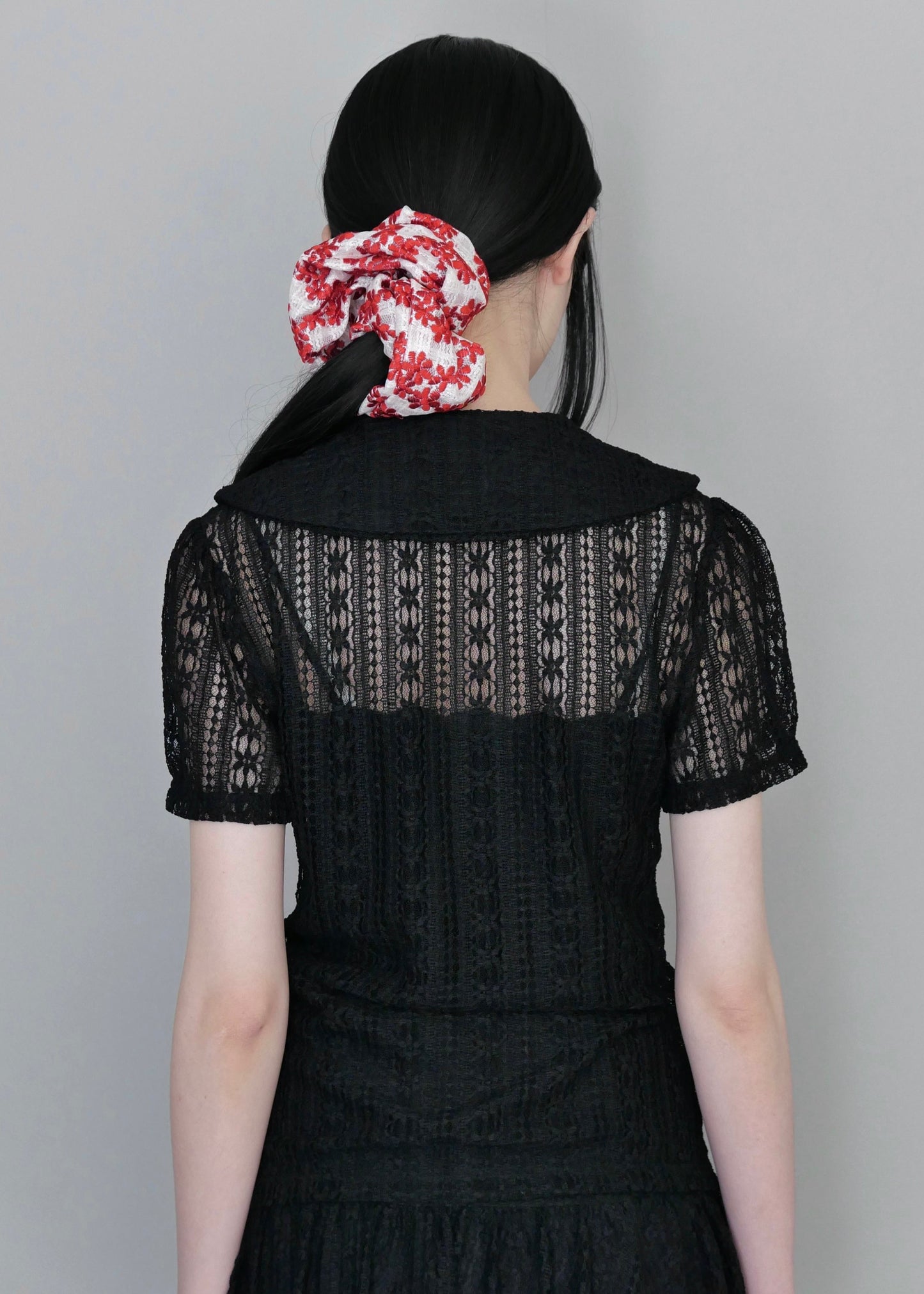 「want to be with lace」blouse-BLACK