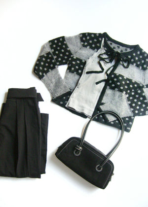 color dot knit cardigan