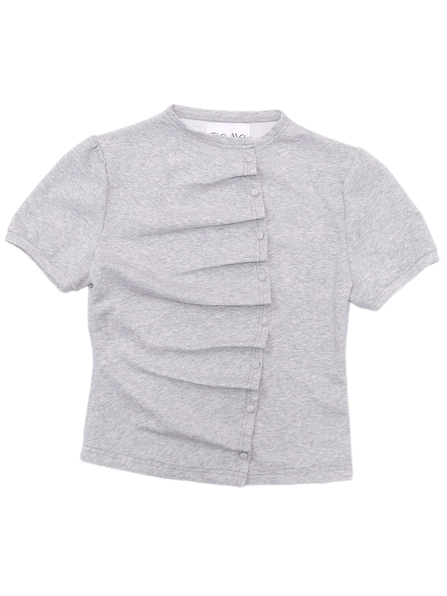 button up T-shirt-GRAY