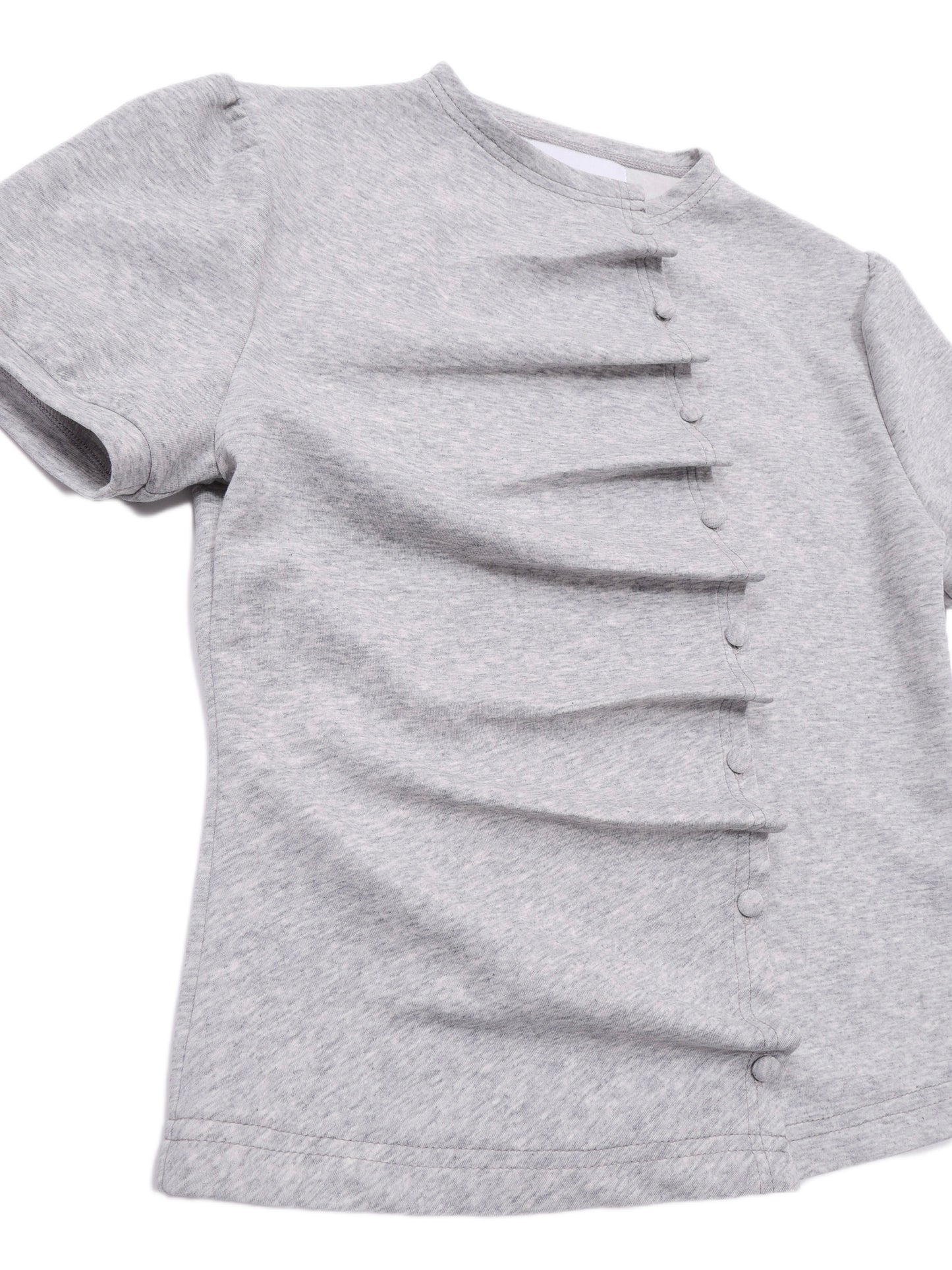 button up T-shirt-GRAY