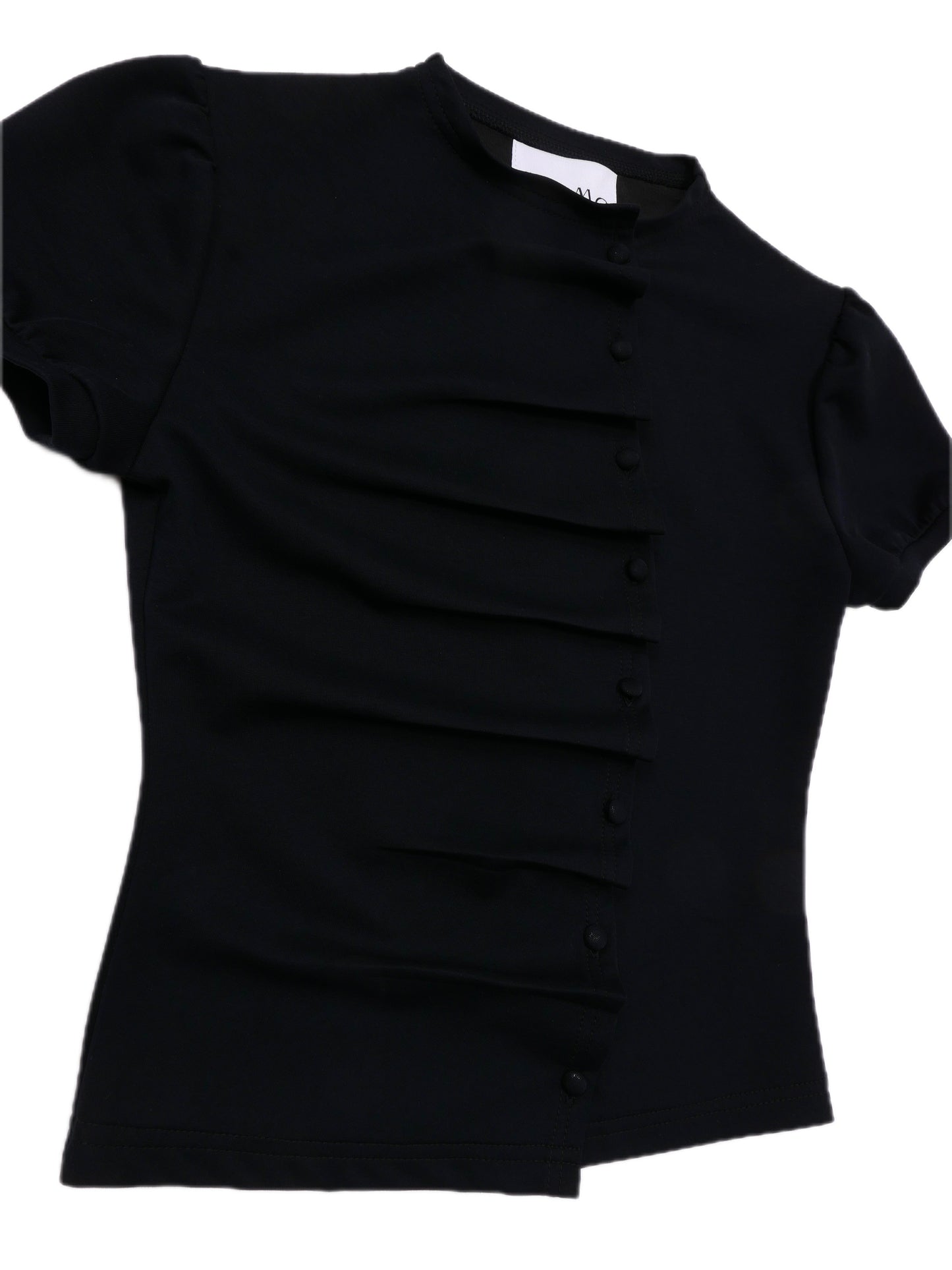 button up T-shirt-BLACK